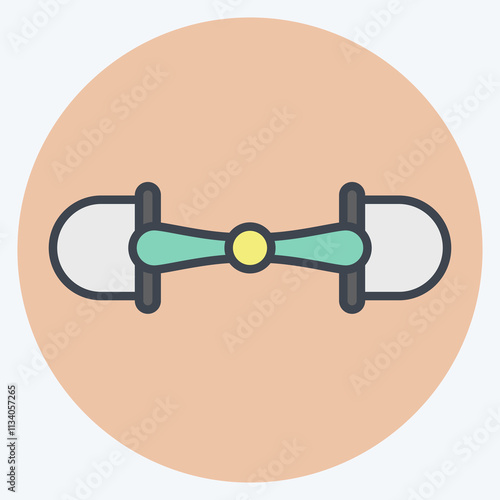 Icon Snaffle. related to Equestrian Sport symbol. color mate style. design editable