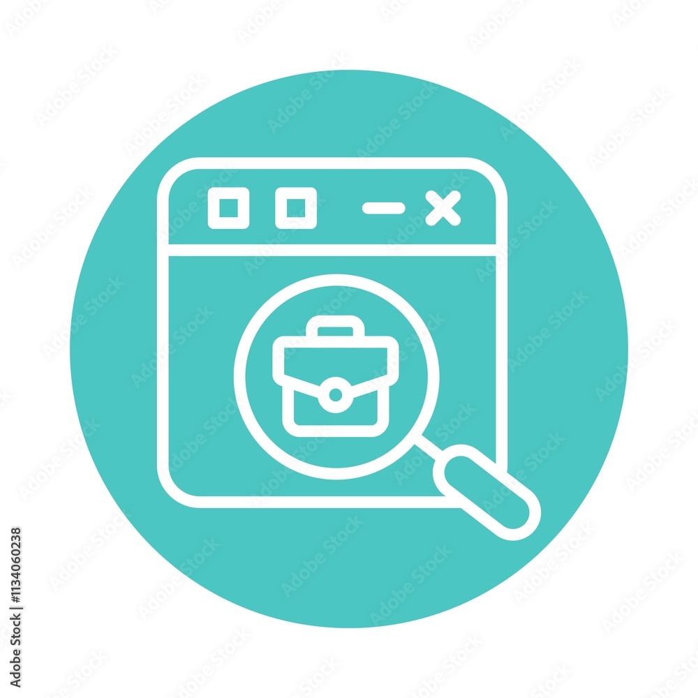 Job Search Vector Circle Outline Icon. Eps 10 File Job Search Vector Circle Outline Icon. Eps 10 File