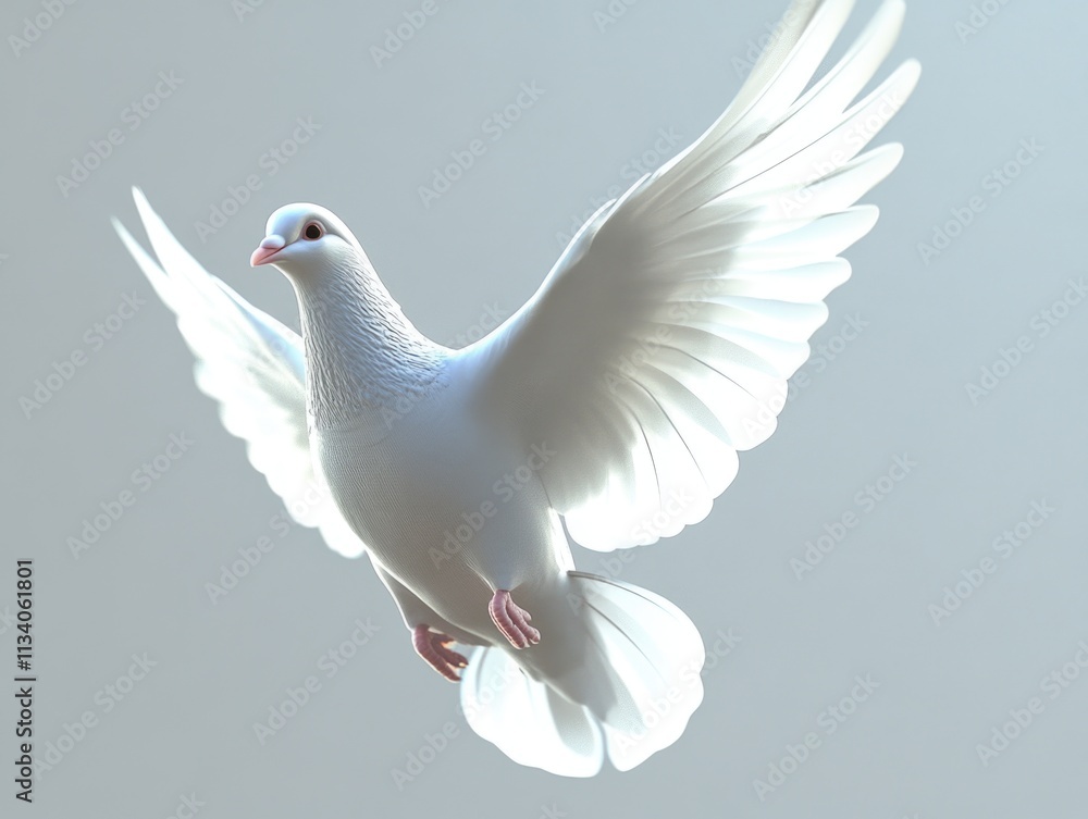 Fototapeta premium White dove flying in the sky