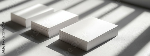 Minimalist business card display modern office photography natural lighting close-up professional branding concept photo