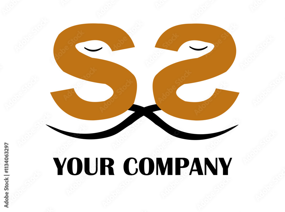 SS logo in the shape of a man face SS logo in the shape of a man face