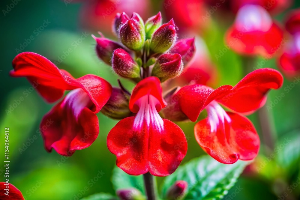 Aerial Macro Salvia Hot Lips Flower Closeup Photography Aerial Macro Salvia Hot Lips Flower Closeup Photography