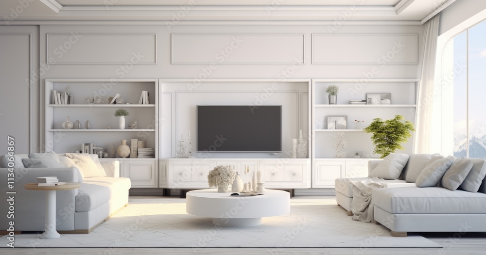 Fototapeta premium beautiful random white family room background