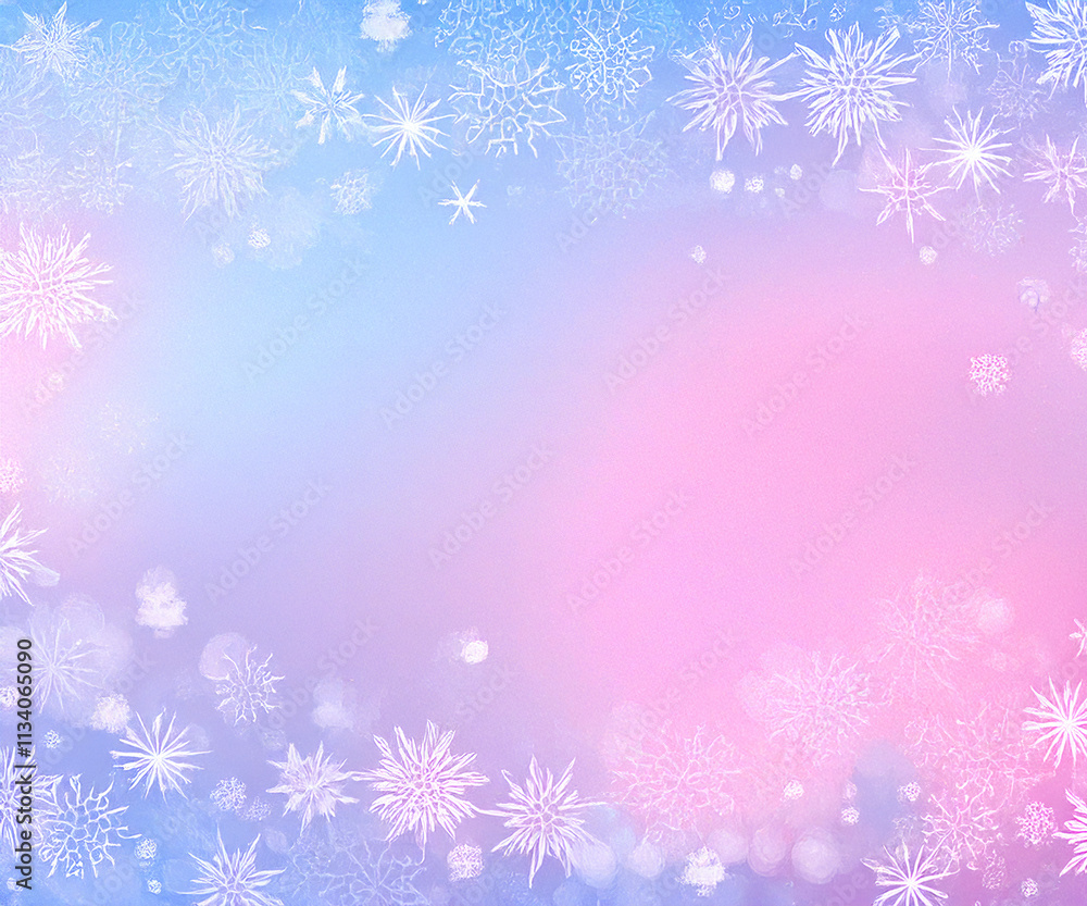 A frosty abstract background with delicate snowflakes and icy textures A frosty abstract background with delicate snowflakes and icy textures