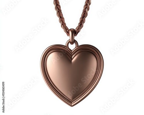 Wallpaper Mural A heart-shaped locket pendant in bronze on a braided chain, symbolizing love and sentimentality. Torontodigital.ca