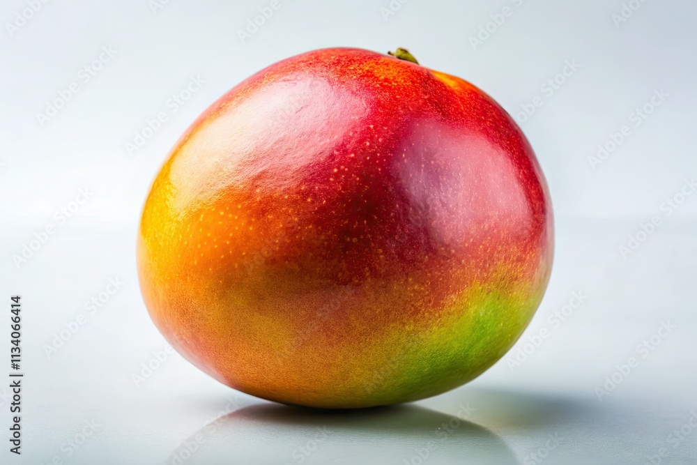Dreamy mango, vibrant hues, surreal white backdrop. Artistic still life. Dreamy mango, vibrant hues, surreal white backdrop. Artistic still life.