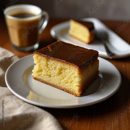 Chiffon cake, cake, food, dessert, sweet, plate, pie, slice, bread, baked, chocolate, delicious, pastry, homemade, piece, breakfast, snack, cheese, closeup, sugar, cream, coffee, tasty, banana, white,
