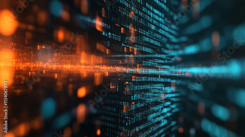 Abstract digital background with coding patterns and futuristic design