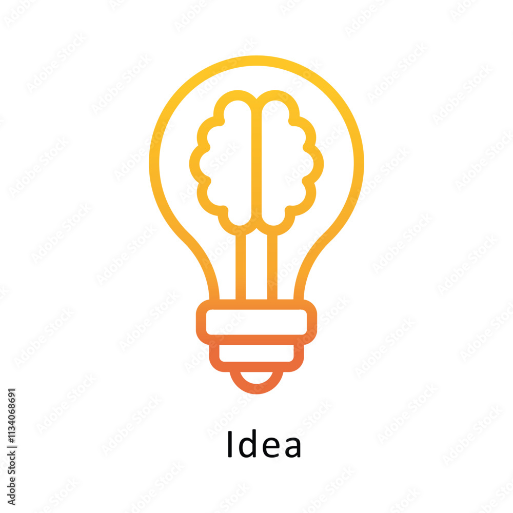 Idea Vevtor Gradient Outline Icon. Eps 10 File Idea Vevtor Gradient Outline Icon. Eps 10 File
