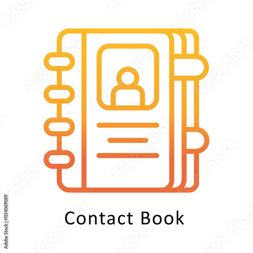 Contact Book Vevtor Gradient Outline Icon. Eps 10 File  photo