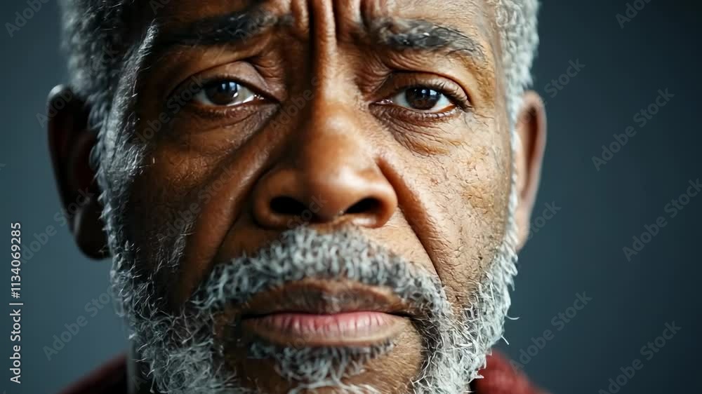 Portrait of an older man with a serious expression and gray beard Portrait of an older man with a serious expression and gray beard