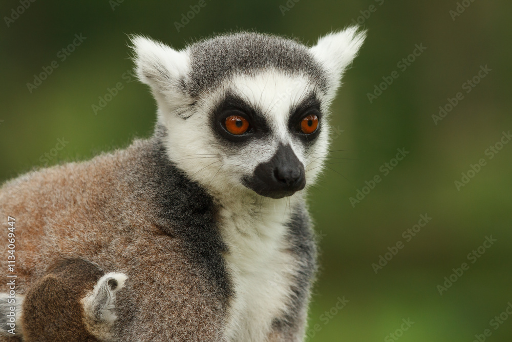 Fototapeta premium These cute monkeys species ring-tailed lemurs are in their natural environment