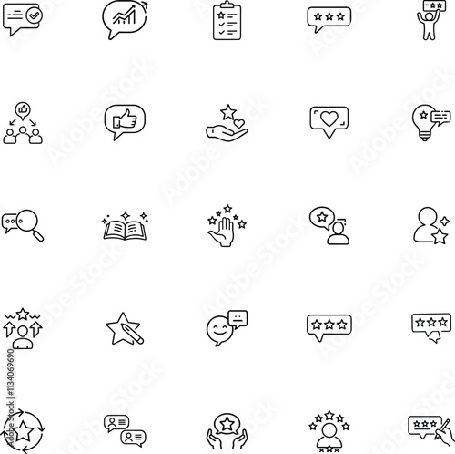 Customer Feedback Icons Reviews, Ratings, Satisfaction, and Growth