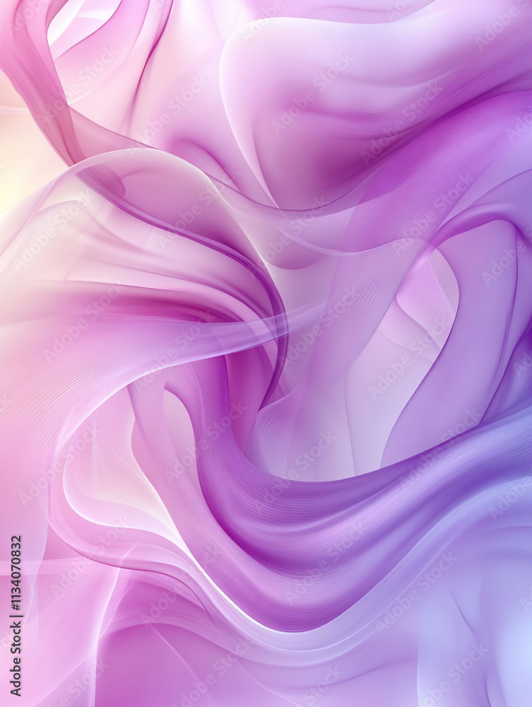 Obraz premium Abstract swirling patterns in soft pink and purple hues.