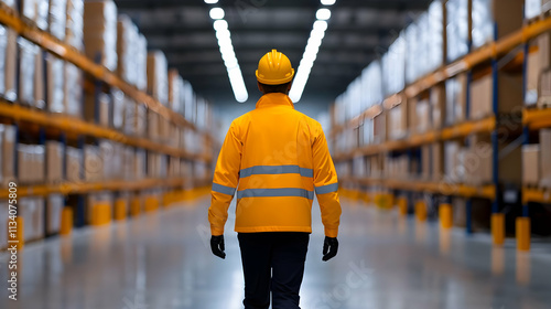 Warehouse workers recording inventory using warehousing technology photo