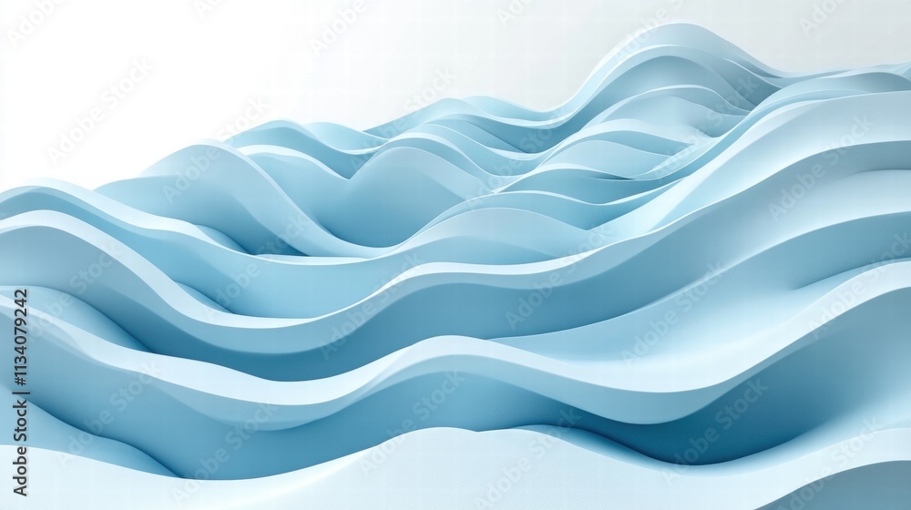 Obraz premium Soothing abstract wave patterns digital art graphic design contemporary space aerial view serenity concept
