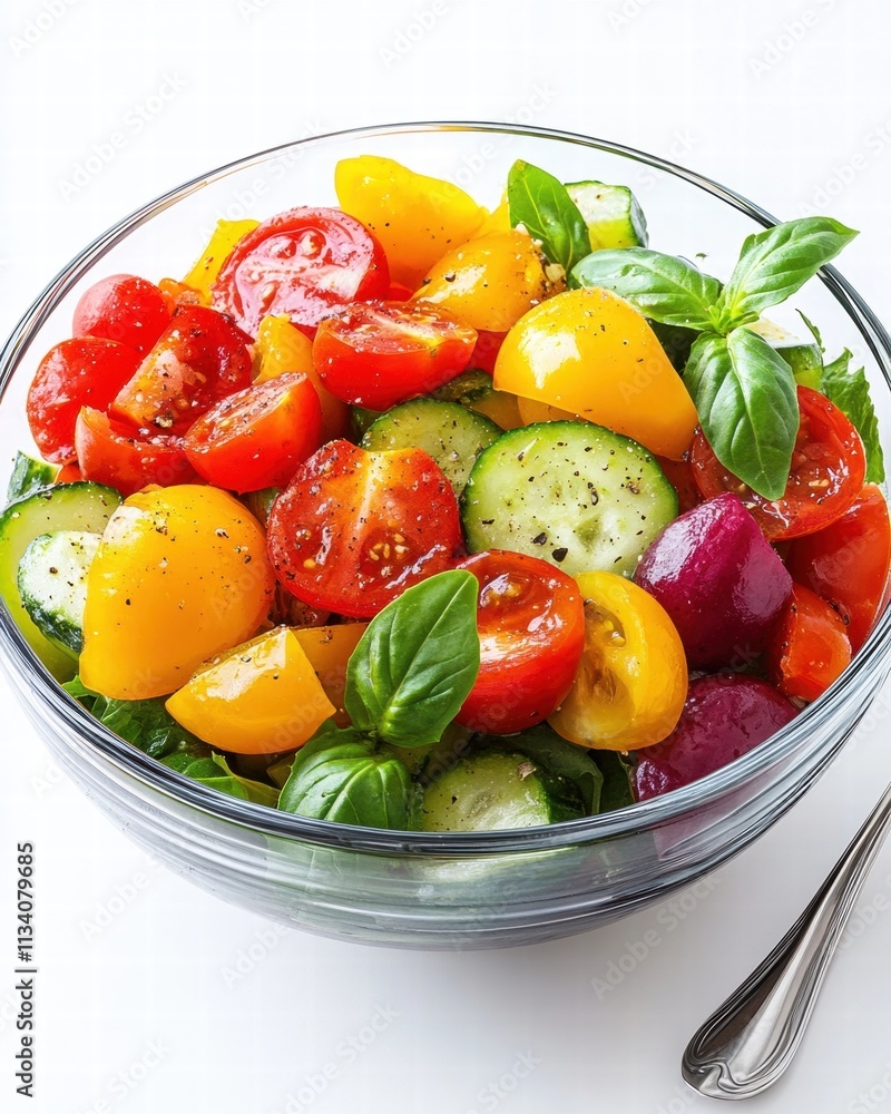 Preparing a colorful salad bowl kitchen counter food photography bright atmosphere close-up fresh vegetables delight Preparing a colorful salad bowl kitchen counter food photography bright atmosphere close-up fresh vegetables delight