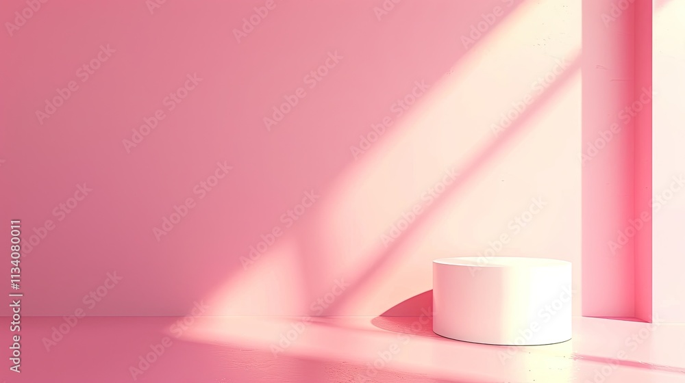 Soft pastel pink background with geometric shadows and sunlight for modern design concepts. Soft pastel pink background with geometric shadows and sunlight for modern design concepts.