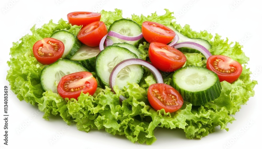 Refreshing Garden Salad with Tomatoes, Cucumbers, and Lettuce: A Vibrant and Healthy Meal Refreshing Garden Salad with Tomatoes, Cucumbers, and Lettuce: A Vibrant and Healthy Meal