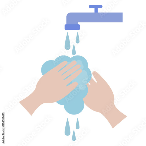 two hands being washed under running water