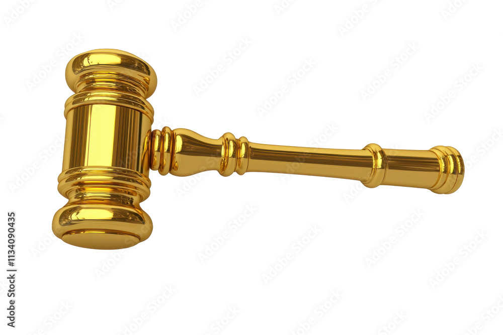 Golden Gavel Rests on PNG Transparent Background Golden Gavel Rests on PNG Transparent Background