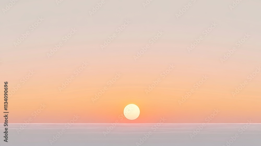 A minimalist sunrise scene featuring soft warm hues of orange and pink blending into a calm pastel sky The horizon is simple and unobstructed with a subtle glow from the rising sun A minimalist sunrise scene featuring soft warm hues of orange and pink blending into a calm pastel sky The horizon is simple and unobstructed with a subtle glow from the rising sun