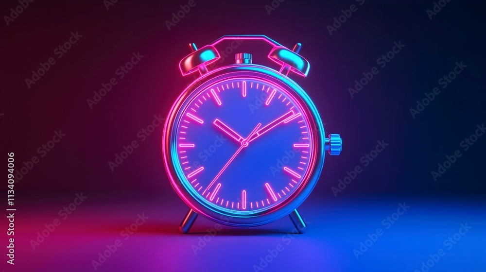 Neon Alarm Clock in Vibrant Colors Neon Alarm Clock in Vibrant Colors