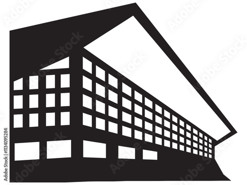 Family house, work office and factory building. Hand drawn cartoon vector illustration. vector theater, hospital and school building icons