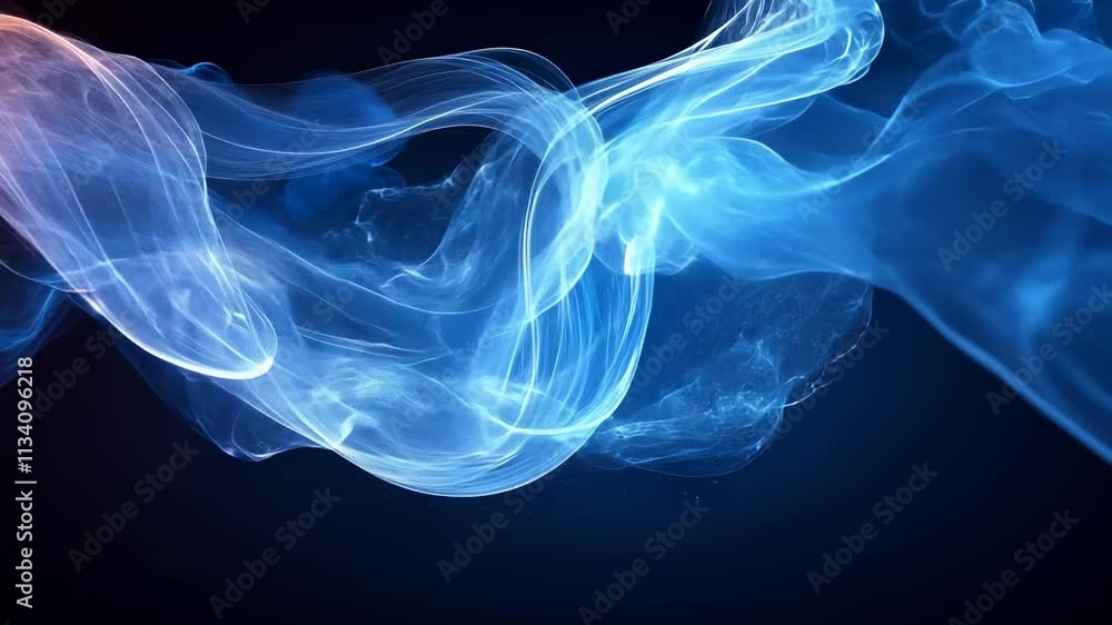 Ethereal Flowing Blue and White Abstract Light Waves Background Ethereal Flowing Blue and White Abstract Light Waves Background