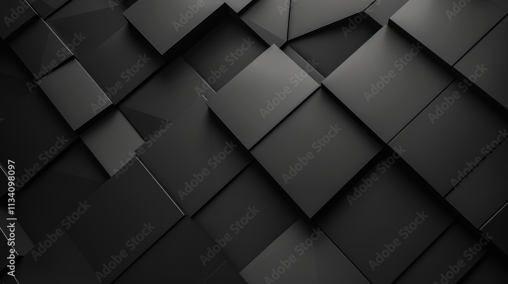 black abstract, wallpaper, monochrome design, neat symmetrical pattern, parallelogram tiles, right lower third lighting black abstract, wallpaper, monochrome design, neat symmetrical pattern, parallelogram tiles, right lower third lighting