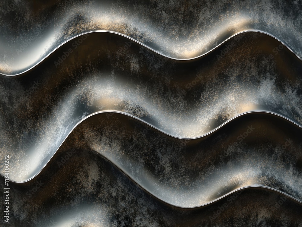 Metal surface with waves Metal surface with waves