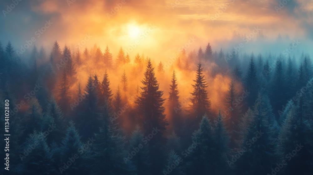 Enchanted Sunrise in the Misty Mountains Enchanted Sunrise in the Misty Mountains