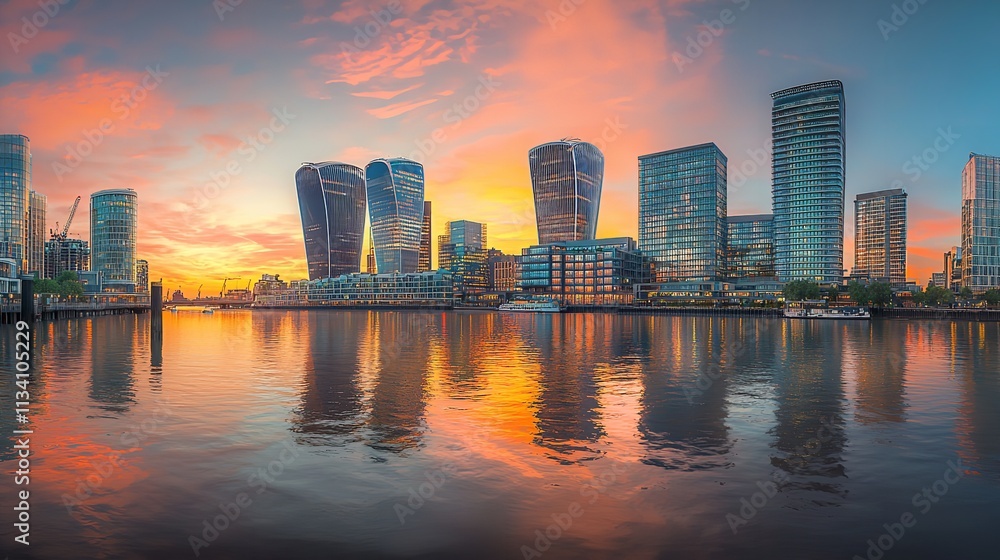 London, England - Panoramic Skyline View of Bank London, England - Panoramic Skyline View of Bank