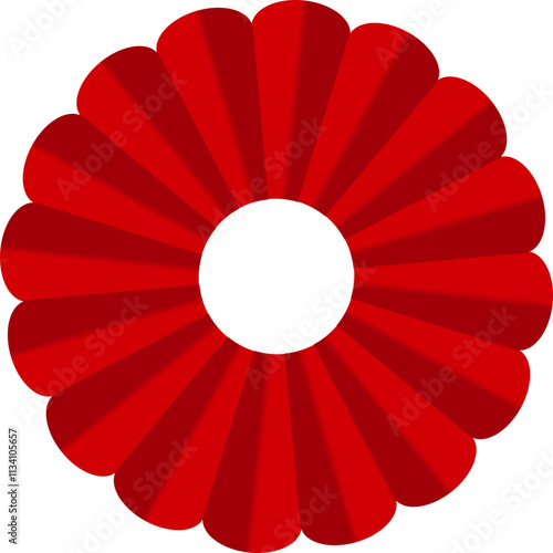 Vector : Red Round Paper Fan Decorative Chinese New Year Style Element Decoration Traditional Art