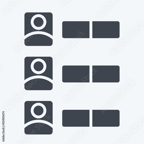 Icon Vote Counting. related to Electiont symbol. glyph style. simple design editable