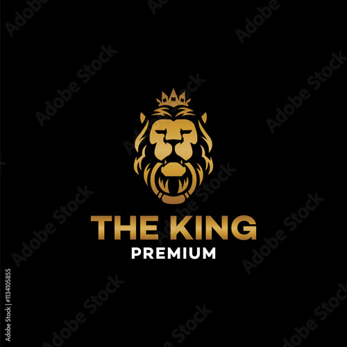 The King Lion Premium Logo Design Vector Stock