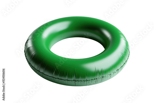 Green Inflatable Ring Isolated on PNG Transparent Background photo