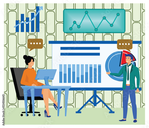 Business planning and analysis instruments concept. Project management and start up development.
