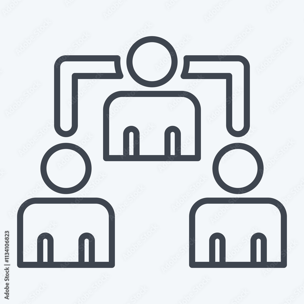 Icon Delegates. related to Electiont symbol. line style. simple design editable