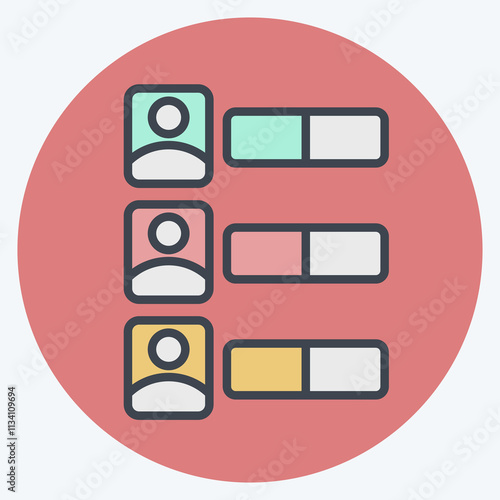 Icon Vote Counting. related to Electiont symbol. color mate style. simple design editable