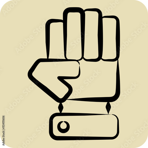 Icon Opposition. related to Electiont symbol. hand drawn style. simple design editable