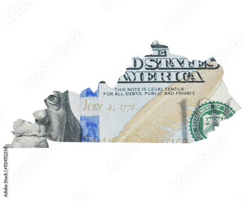 Dollar map Kentucky state shape