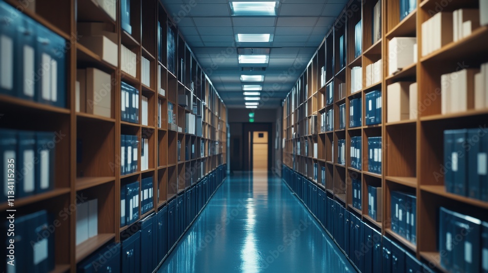 A hospital's luxurious record room, designed for storing both physical and digital patient files. A hospital's luxurious record room, designed for storing both physical and digital patient files.