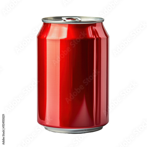 Red Aluminum Can Isolated on PNG Transparent Background