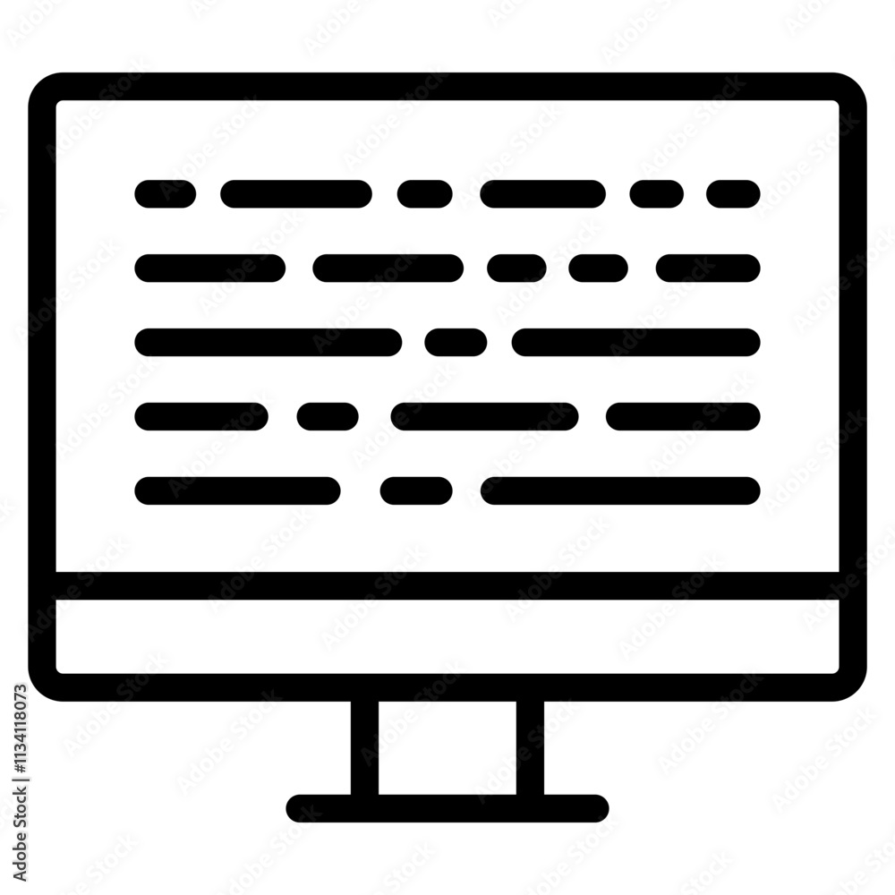 Computer icon with code on screen icon Computer icon with code on screen icon