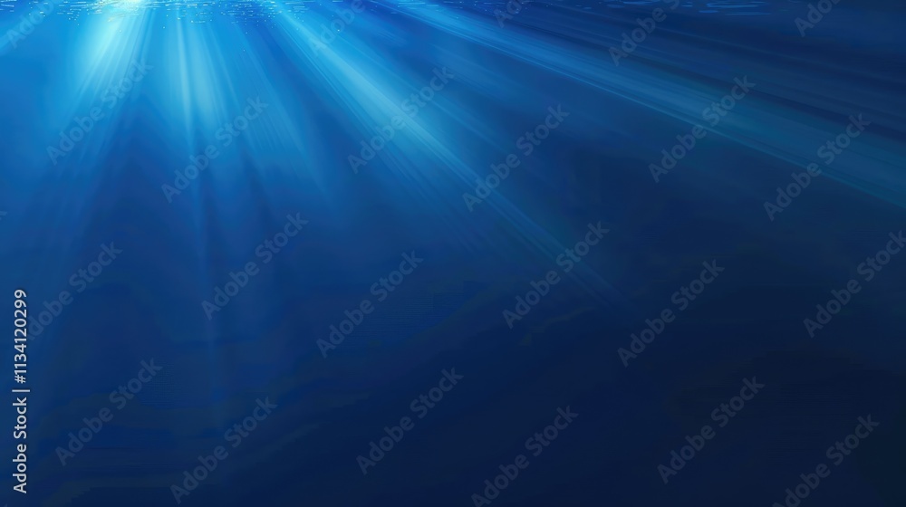 Fototapeta premium Blue light beam background, blue gradient background with spotlight effect
