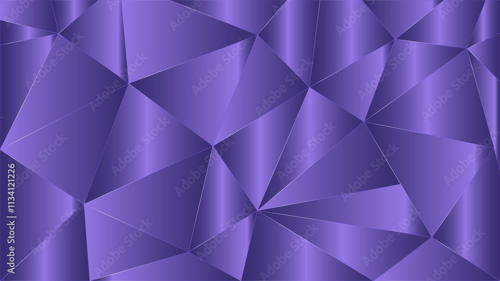 Obraz premium Abstract Geometric Background with Metallic Purple Triangular Polygons
