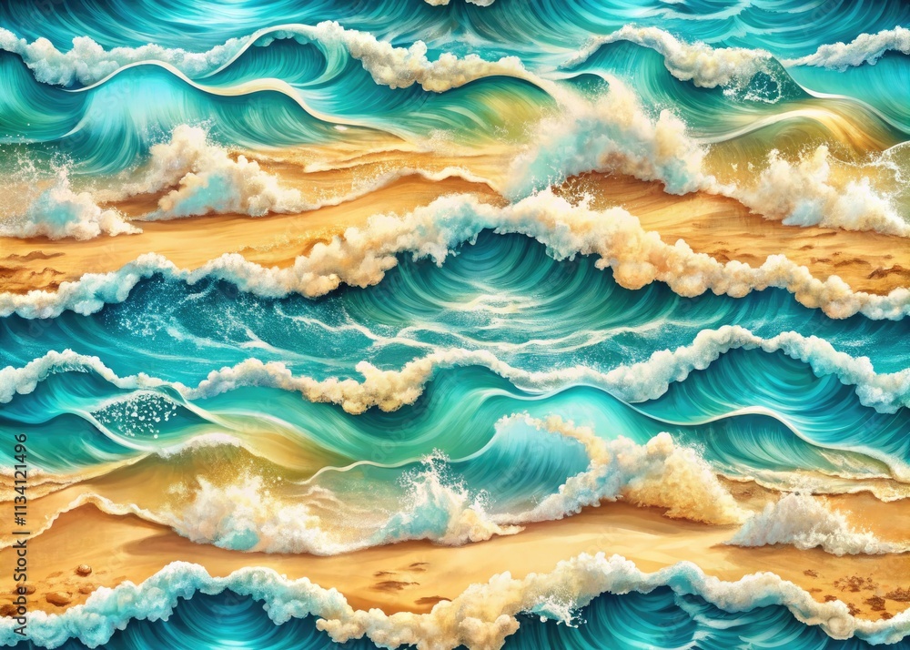 Fluid ocean wave pattern: perfect for textiles, fabrics, carpets, and wallpaper. Fluid ocean wave pattern: perfect for textiles, fabrics, carpets, and wallpaper.