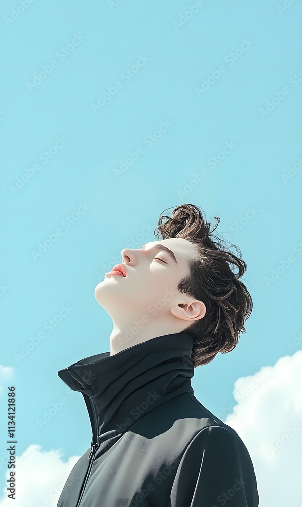 man Image clean simple background,generation AI man Image clean simple background,generation AI