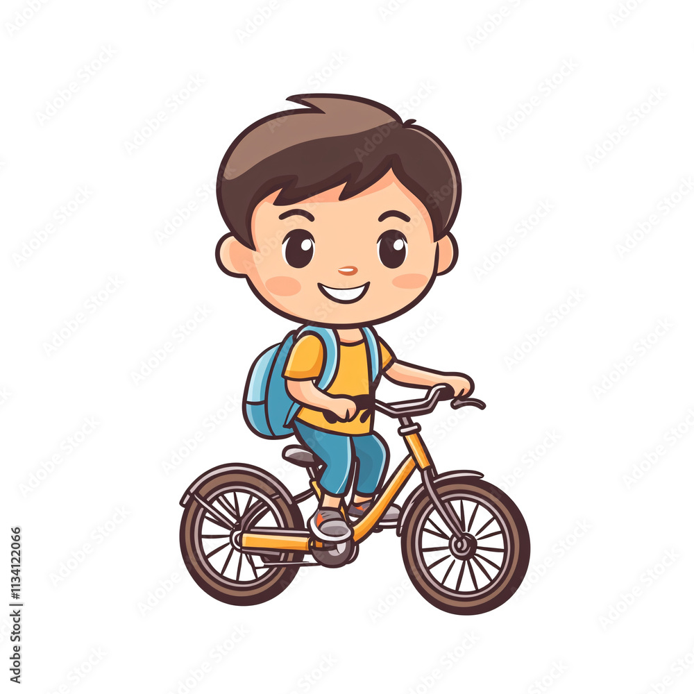 a cartoon of a boy riding a bicycle a cartoon of a boy riding a bicycle